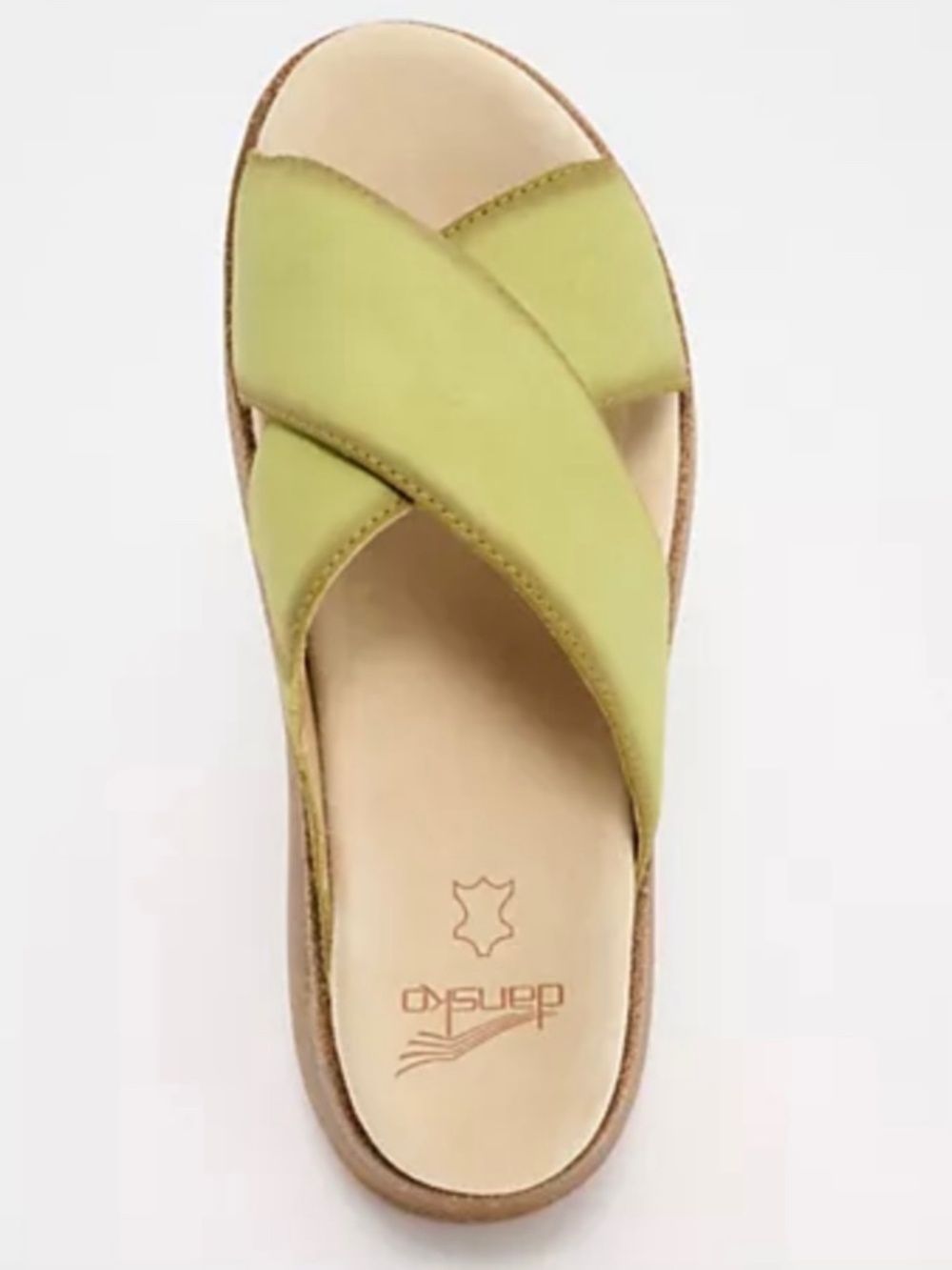 Dansko Leather Crossover Slide Sandals - Bridget Lime SZ EU 39